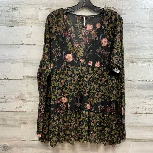 Top Long Sleeve By Free People In Black & Green, Size: M