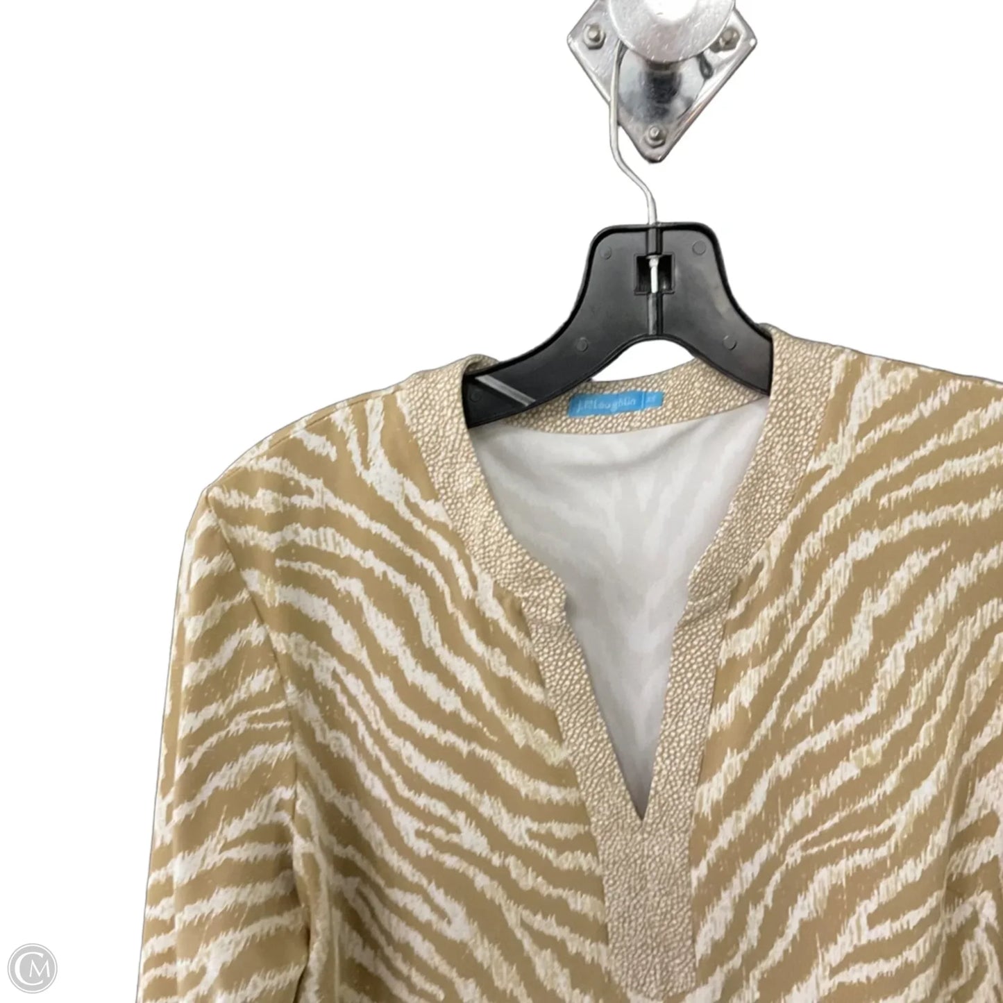Tunic 3/4 Sleeve By J Mclaughlin In Tan & White, Size: Xs