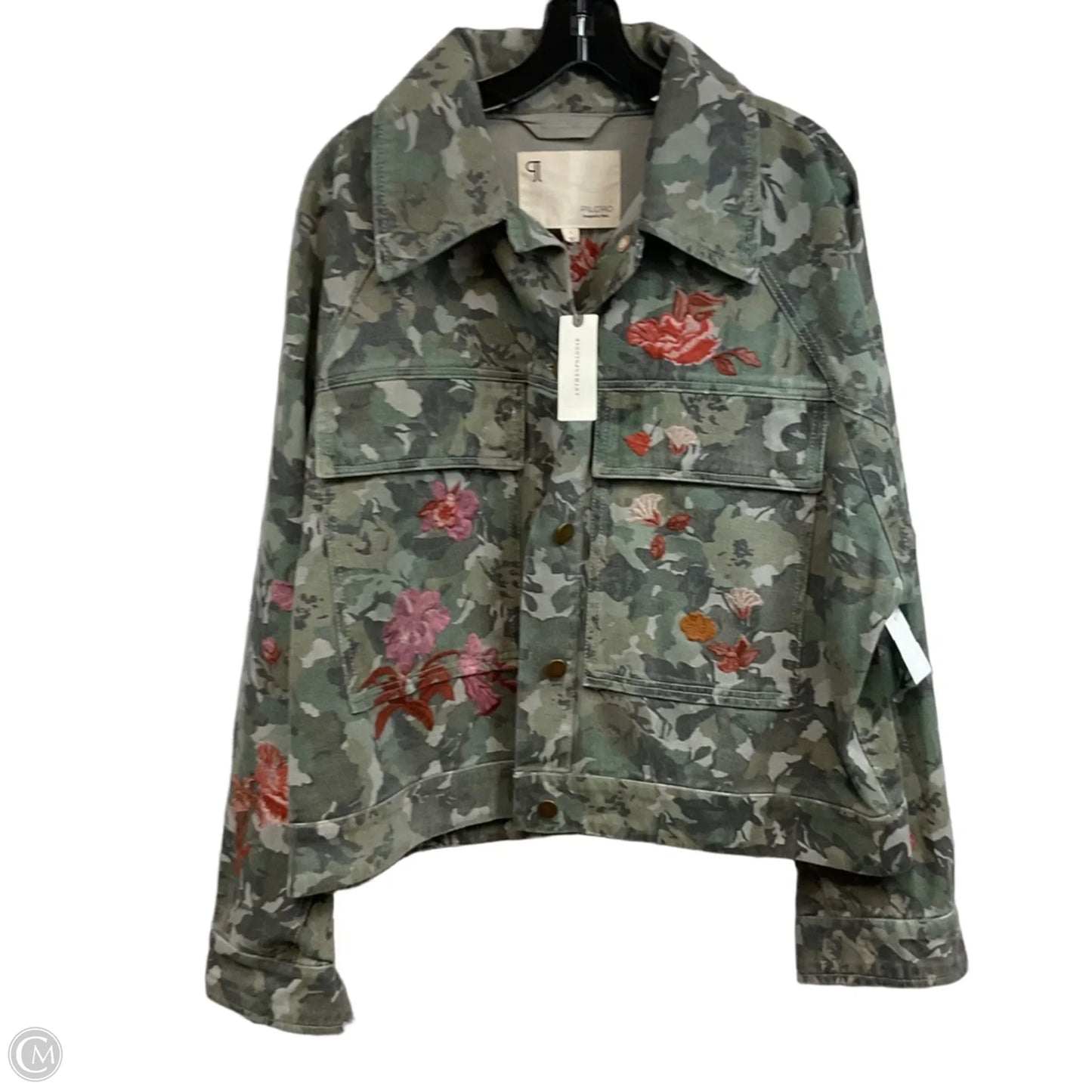 Jacket Denim By Pilcro In Camouflage Print, Size: L