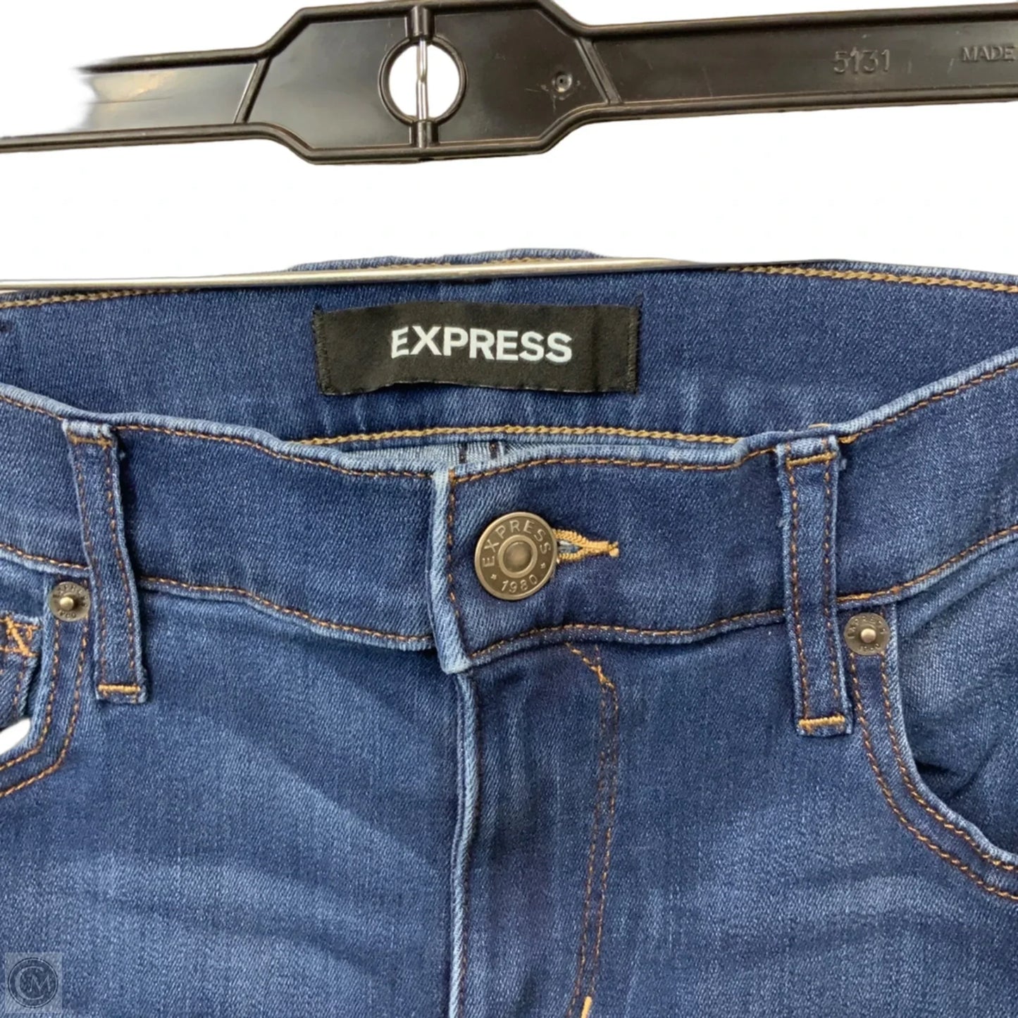 Jeans Boot Cut By Express In Blue Denim, Size: 8