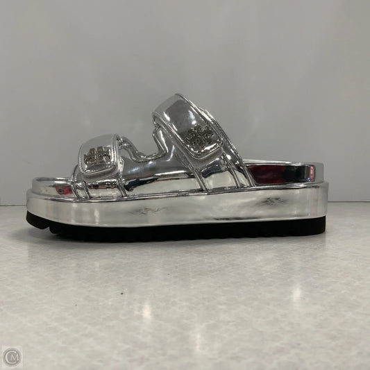 Sandals Designer By Tory Burch In Silver, Size: 7.5