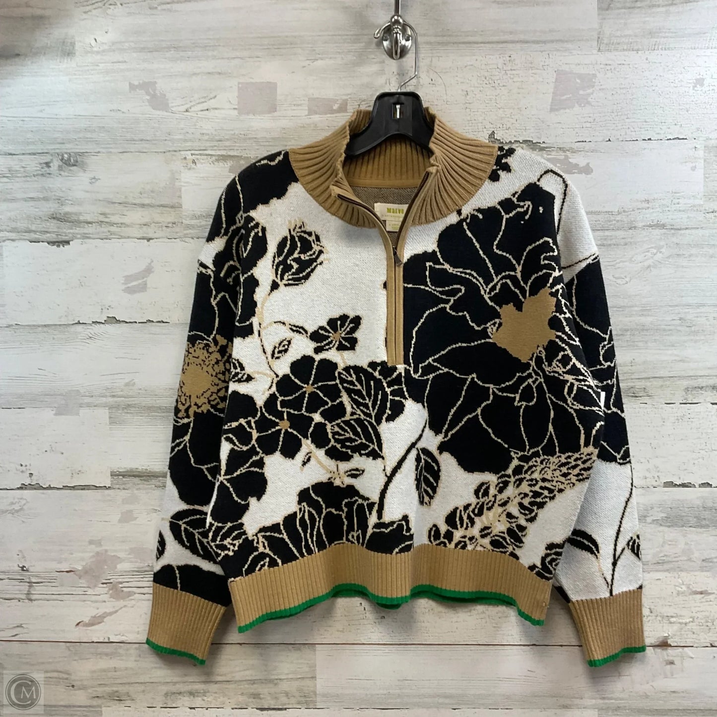 Sweater By Maeve In Black & Cream, Size: Xs