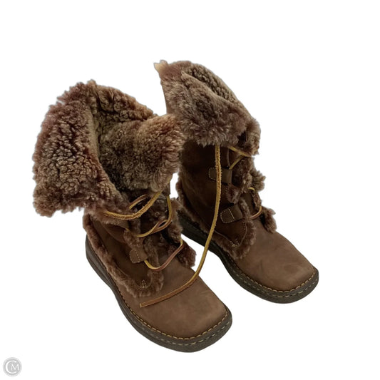 Boots Mid-calf Flats By Born In Brown, Size: 8
