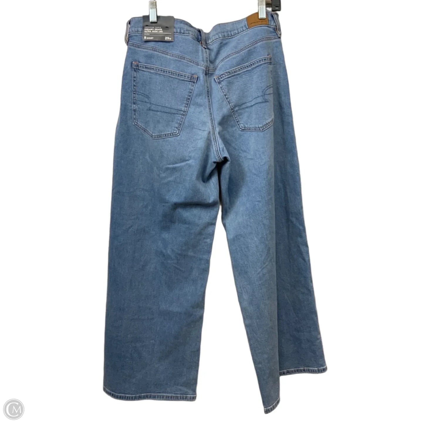 Jeans Wide Leg By American Eagle In Blue Denim, Size: 8