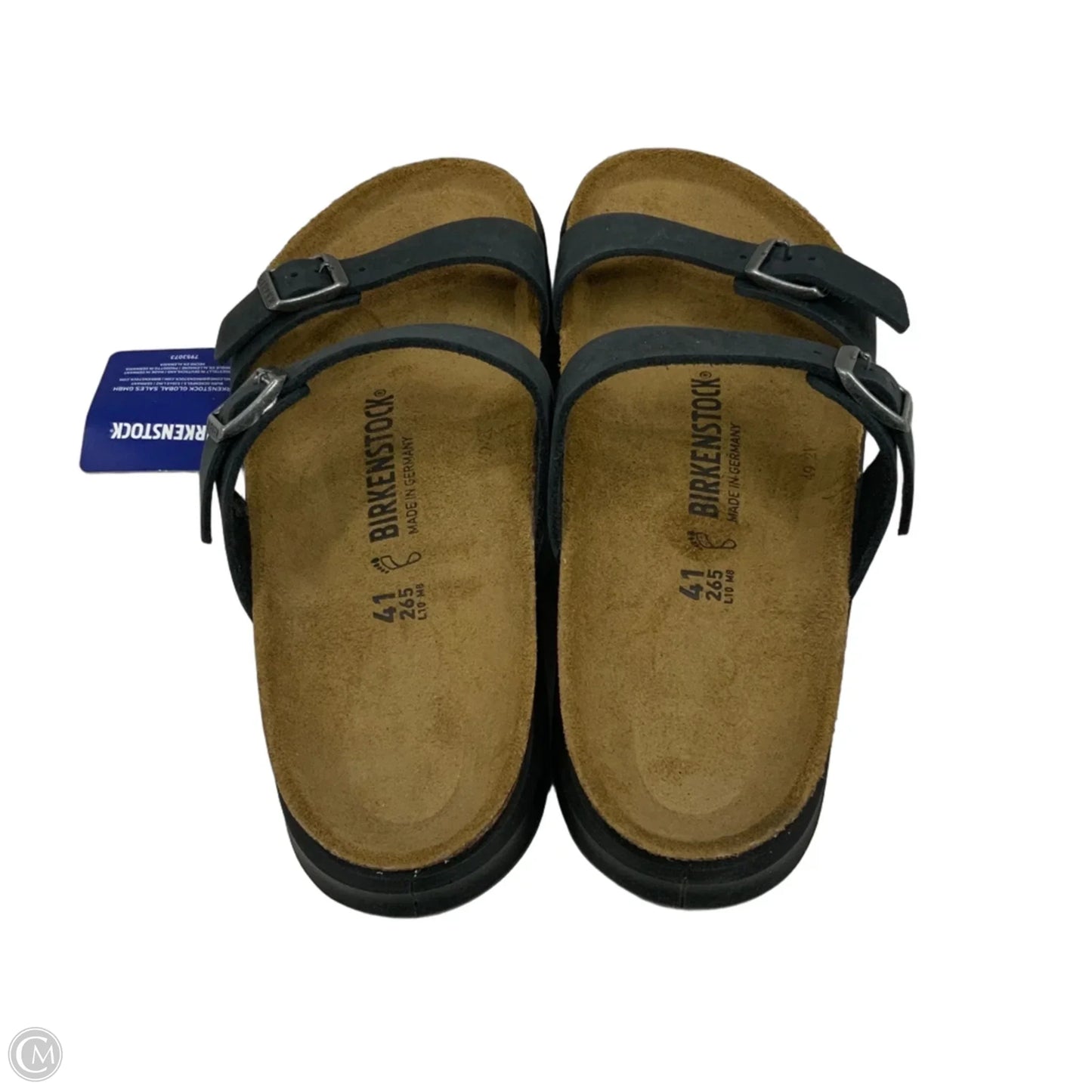 Sandals Flats By Birkenstock In Black, Size: 10