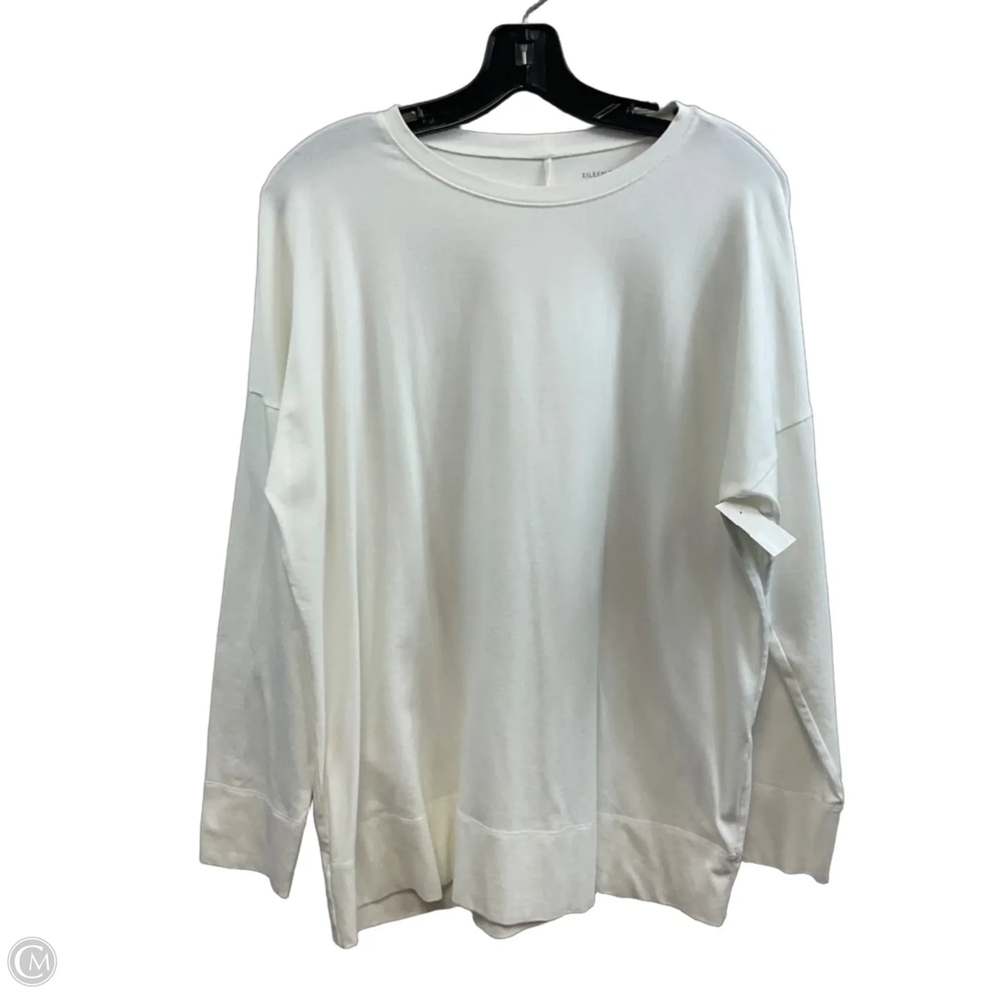 Top Long Sleeve Basic By Eileen Fisher In White, Size: M