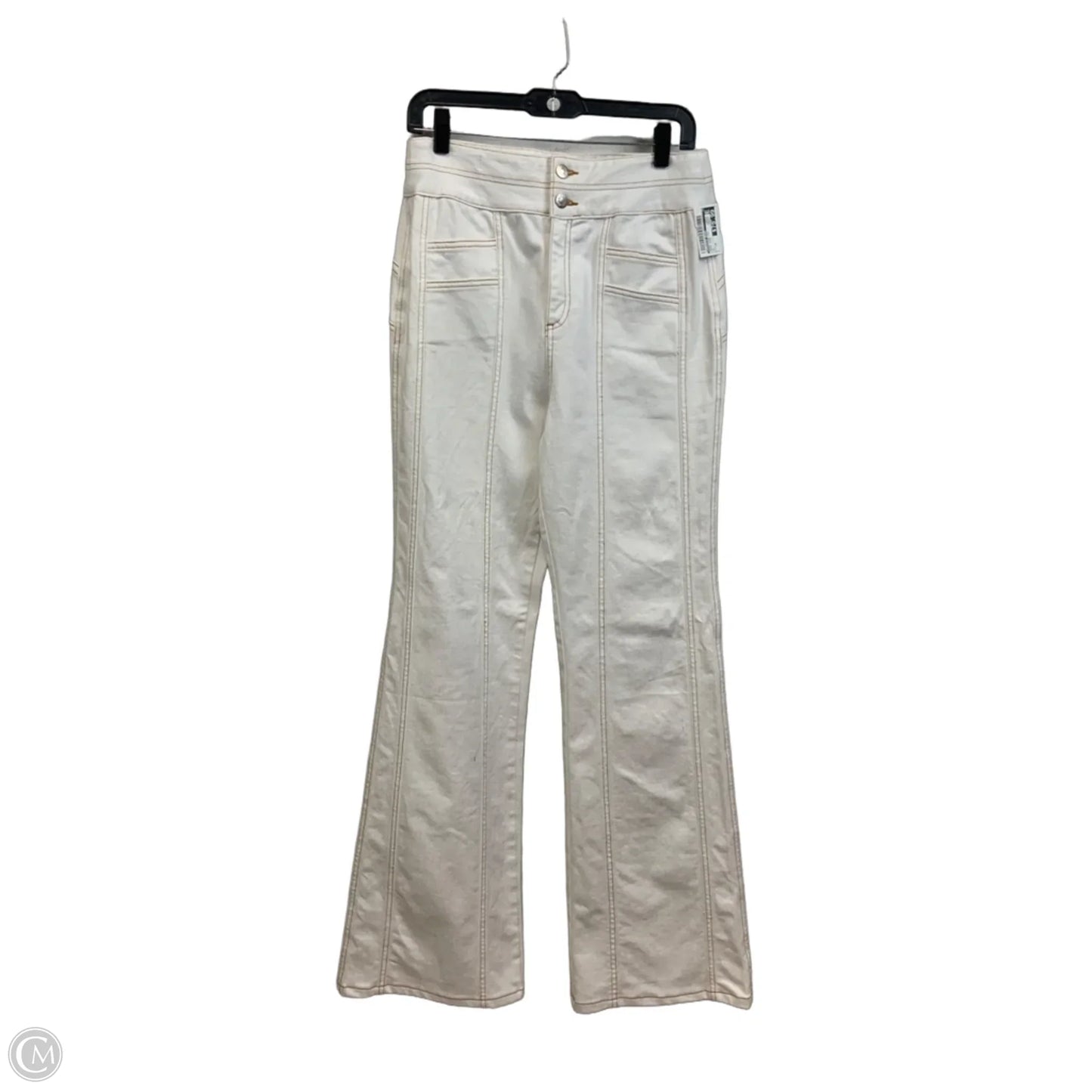 Jeans Wide Leg By Veronica Beard In White Denim, Size: 10