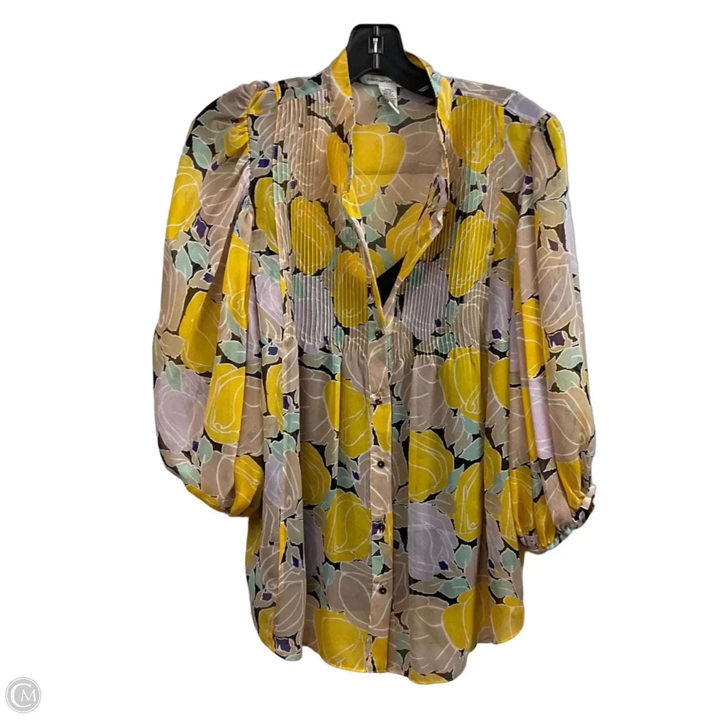 Top Long Sleeve Designer By Diane Von Furstenberg In Yellow, Size: 6