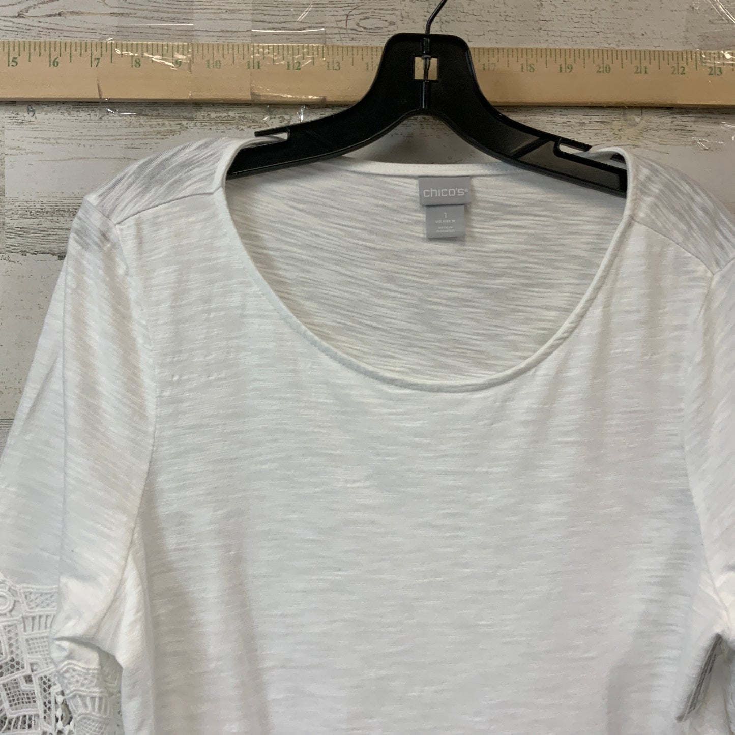 White Top Short Sleeve Chicos, Size M