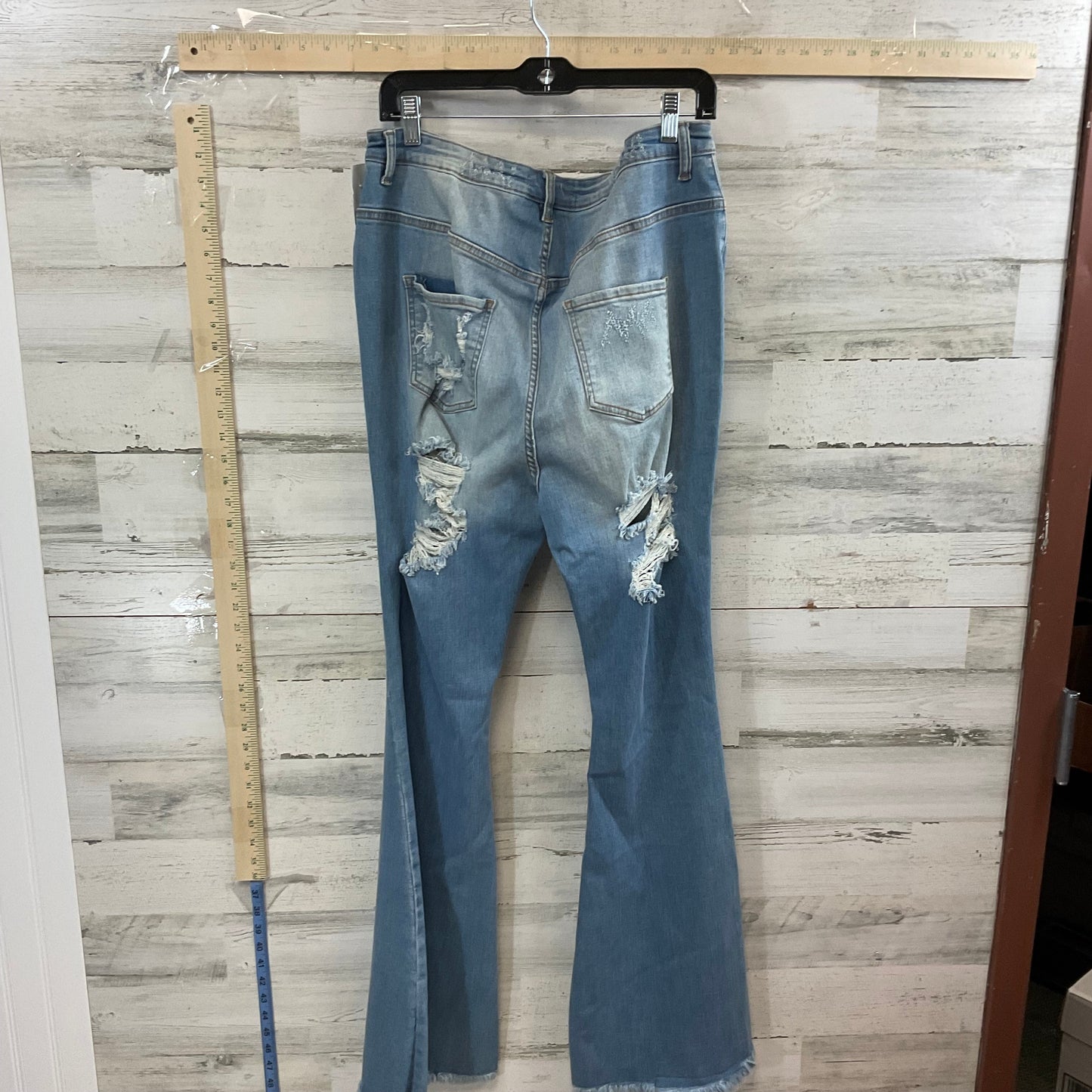 Blue Denim Jeans Flared THE MAP, Size 3x