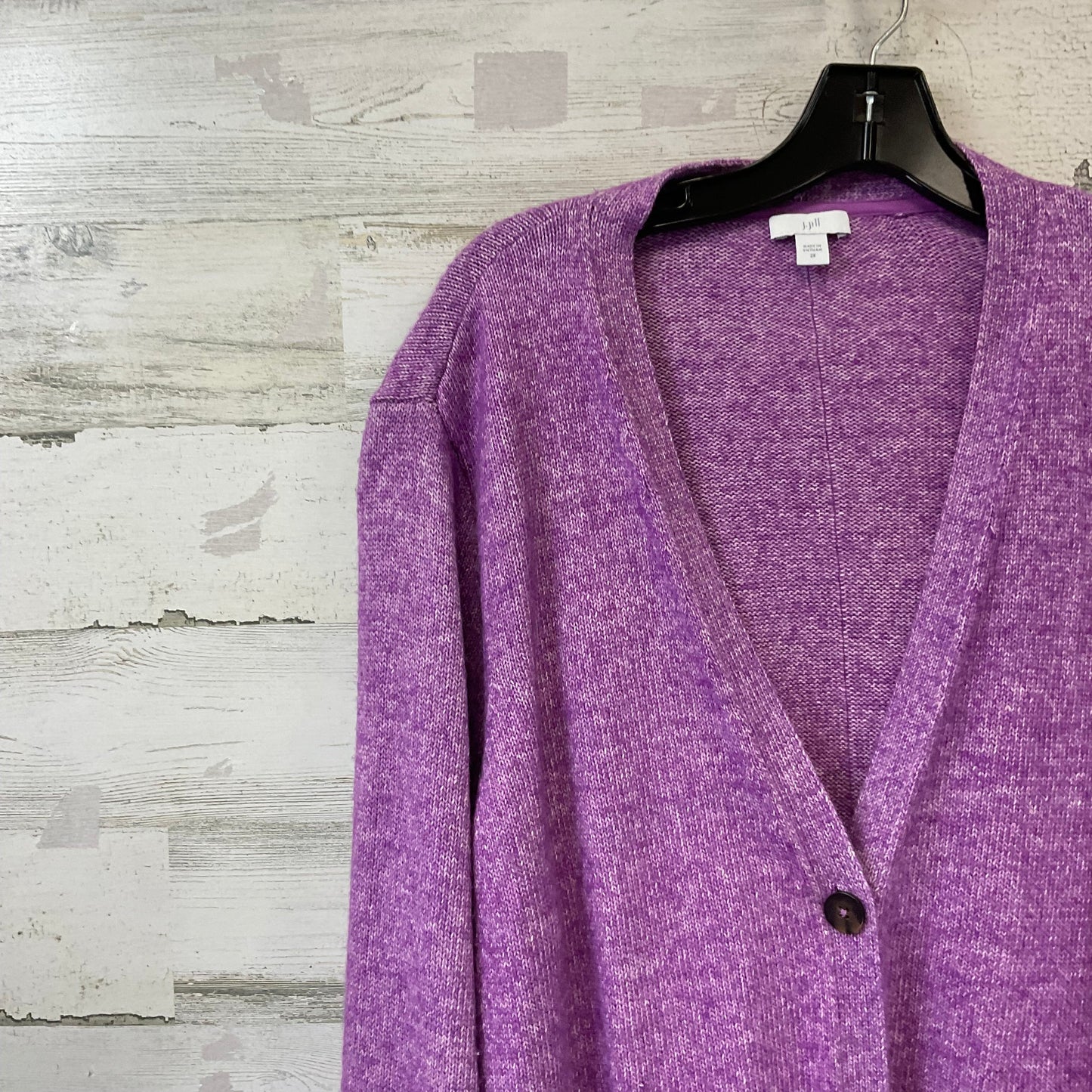 Sweater Cardigan By J. Jill In Purple, Size: 2x