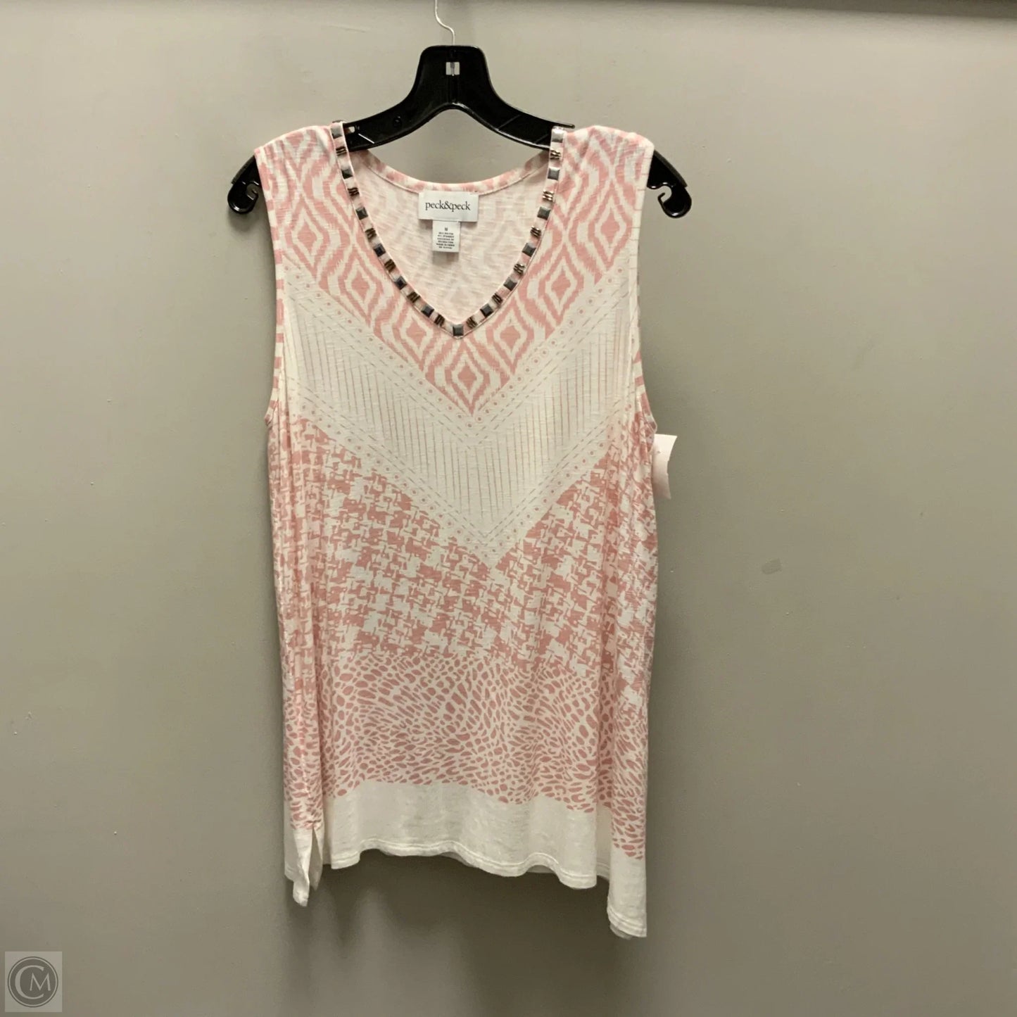 Top Sleeveless By Peck And Peck In Pink, Size: M