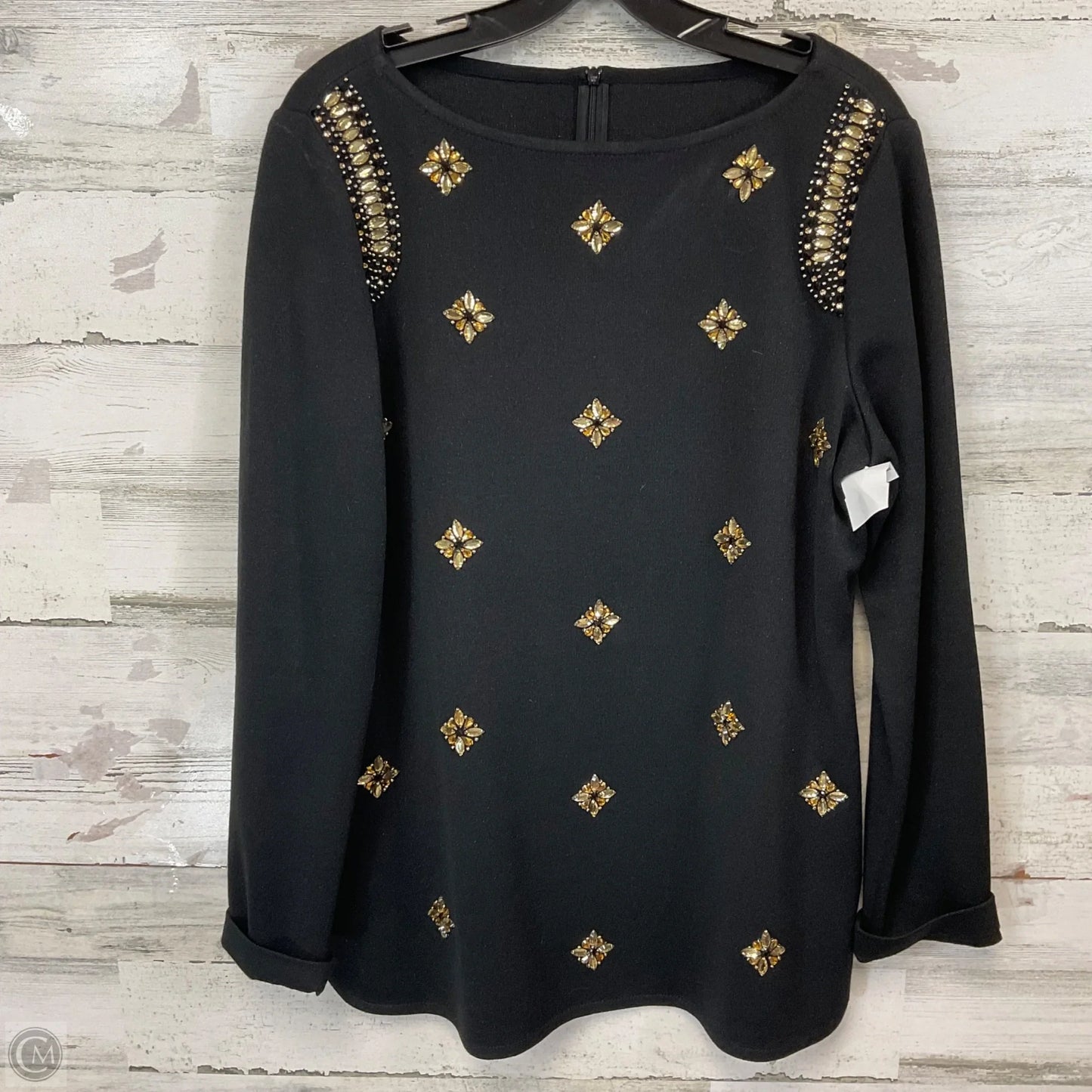 Top Long Sleeve Designer By St. John In Black, Size: M