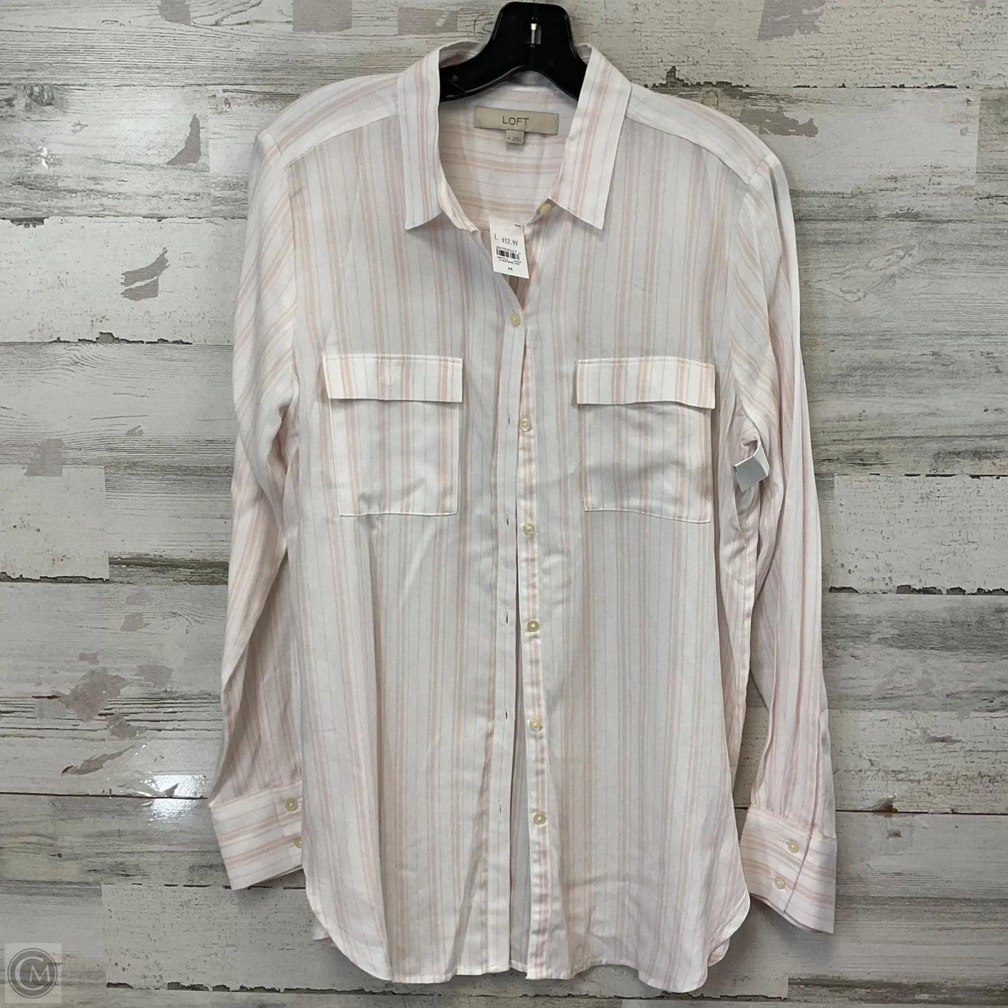 Blouse Long Sleeve By Loft In Peach, Size: M