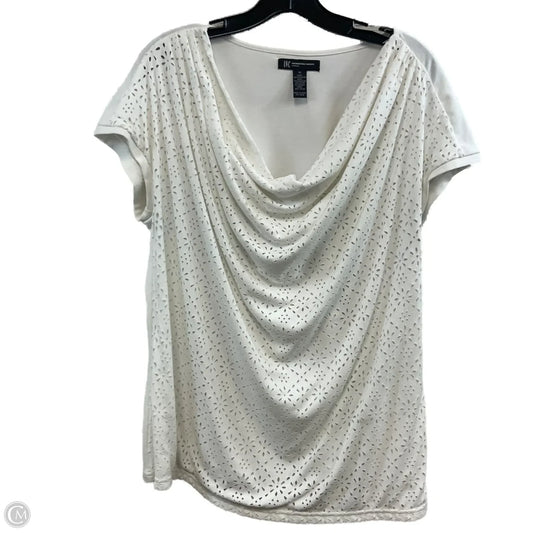 Top Short Sleeve By Inc In White, Size: 1x