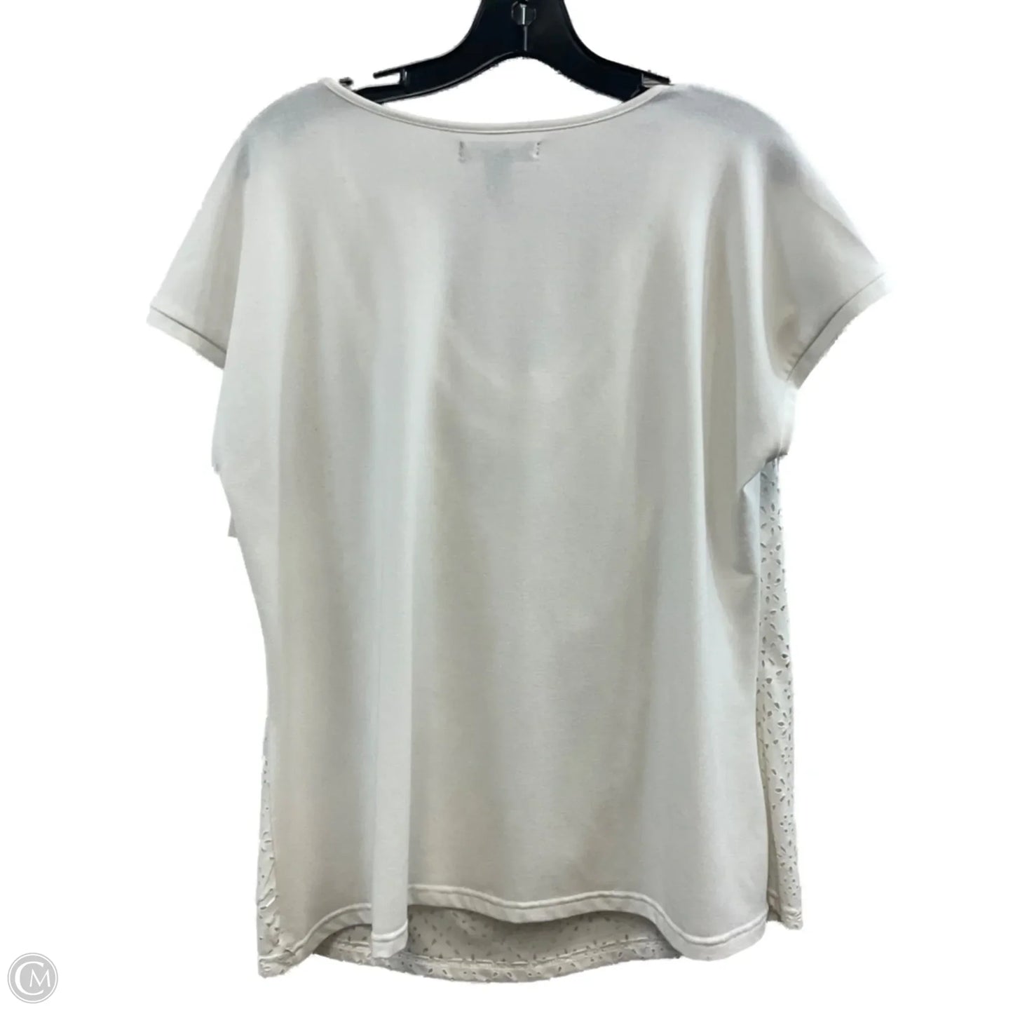 Top Short Sleeve By Inc In White, Size: 1x