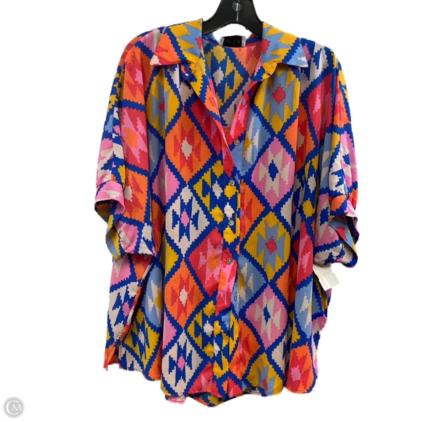 Blouse Short Sleeve By ADRIENNE In Orange, Size: S