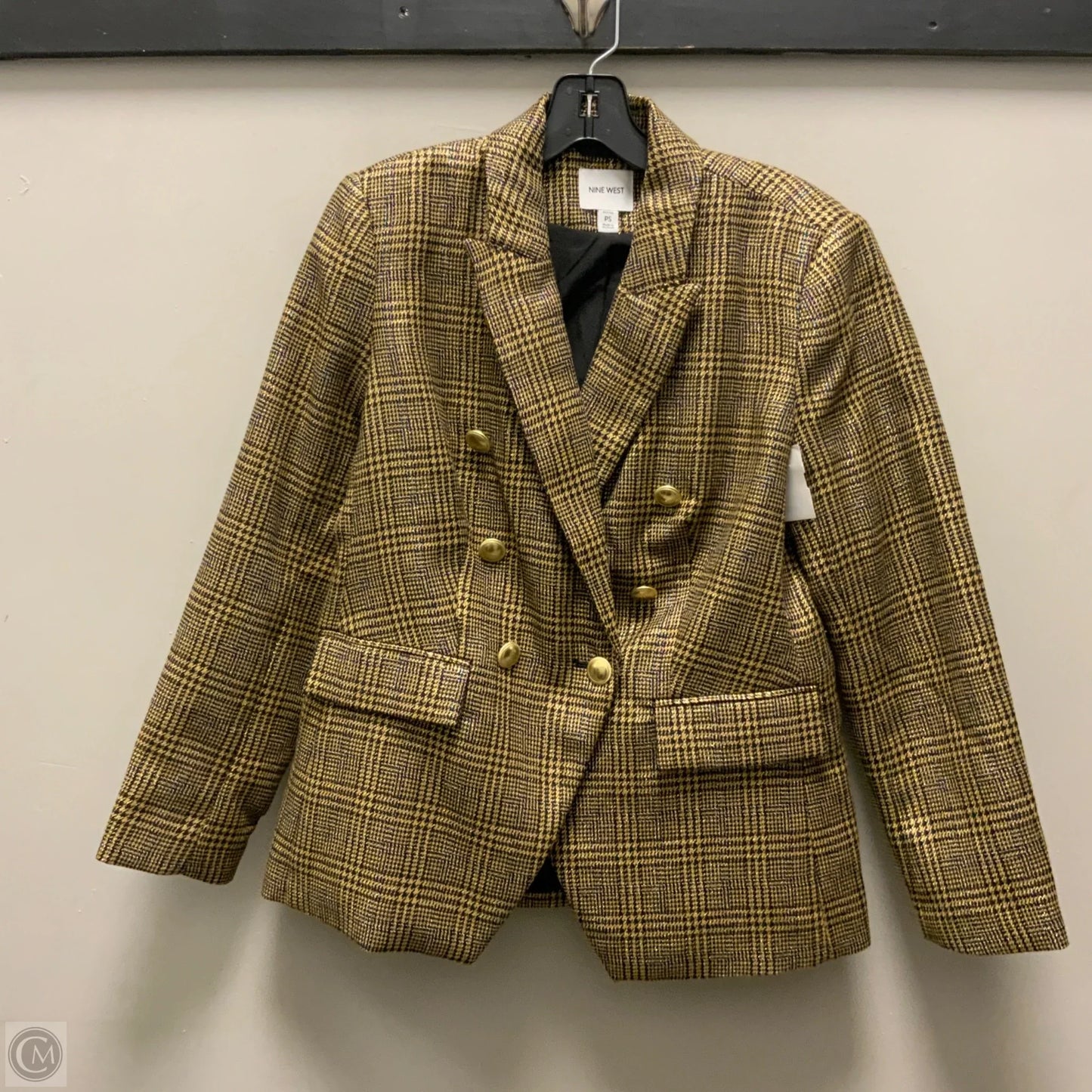 Blazer By Nine West Apparel In Gold, Size: Sp