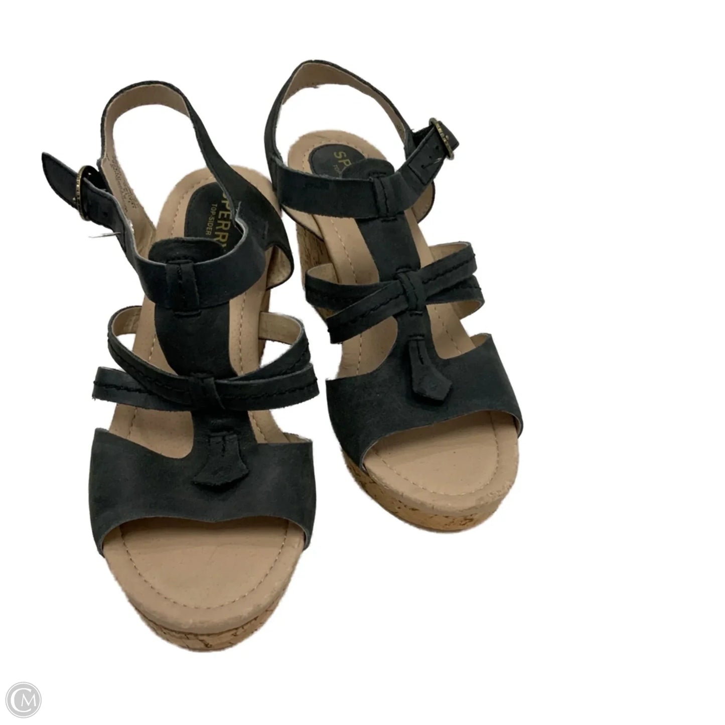 Sandals Heels Wedge By Sperry In Black, Size: 8.5