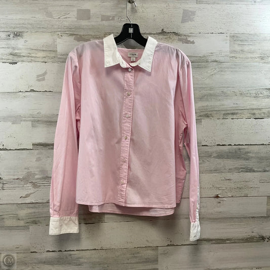 Blouse Long Sleeve By J. Crew In Pink, Size: L