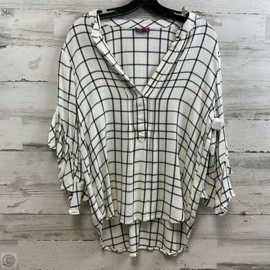 Top Short Sleeve By Vince Camuto In Black & White, Size: M