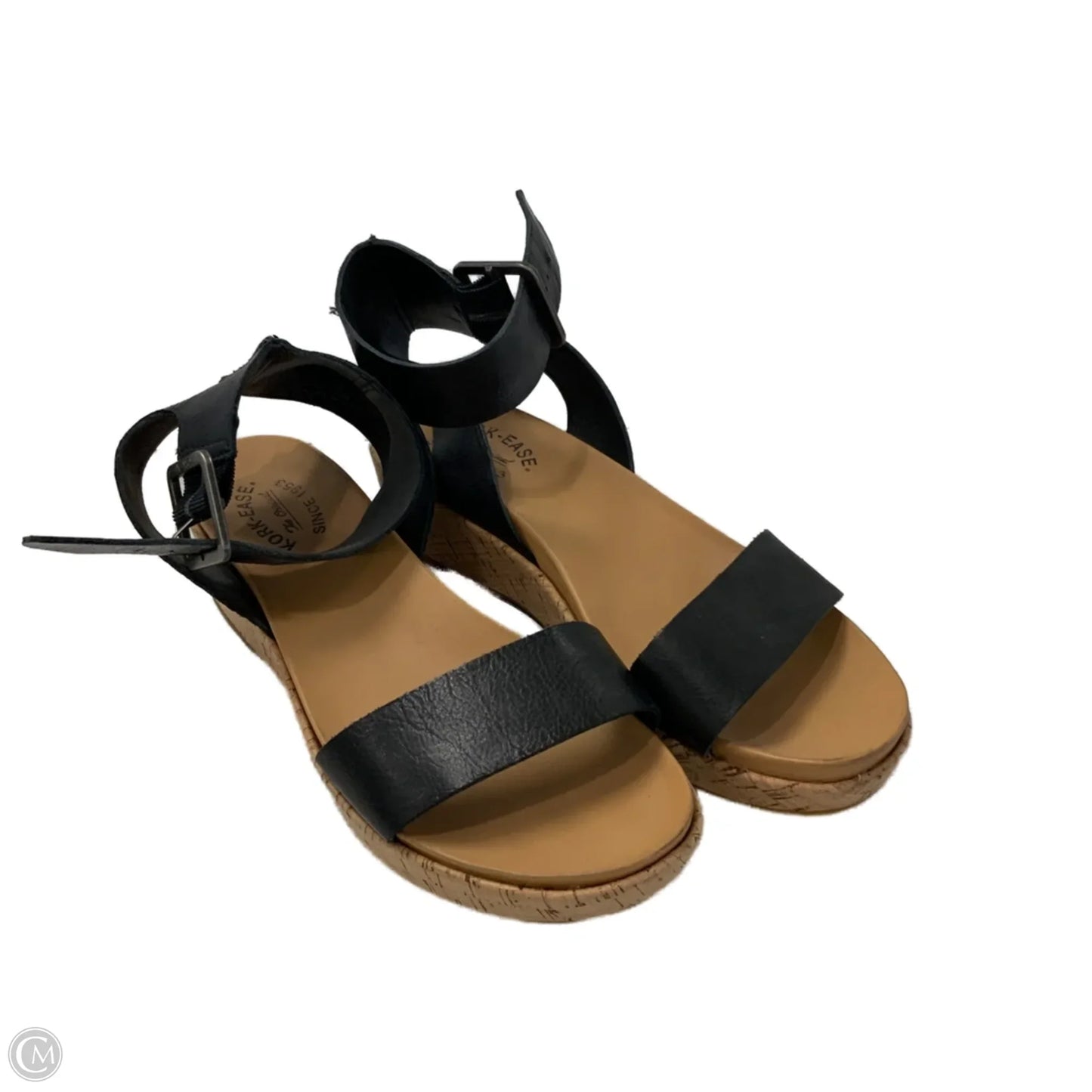 Sandals Heels Wedge By Kork Ease In Black, Size: 10