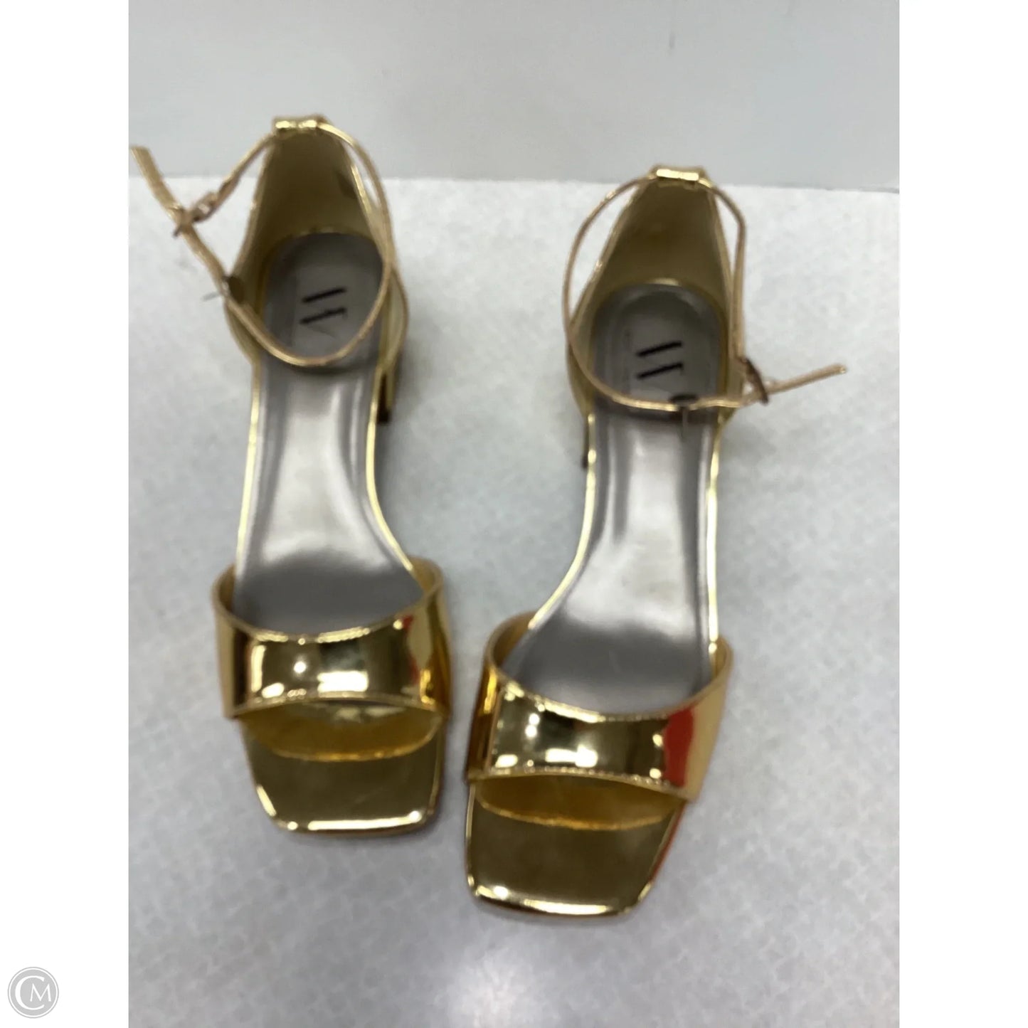 Sandals Heels Block By Worthington In Gold, Size: 8.5