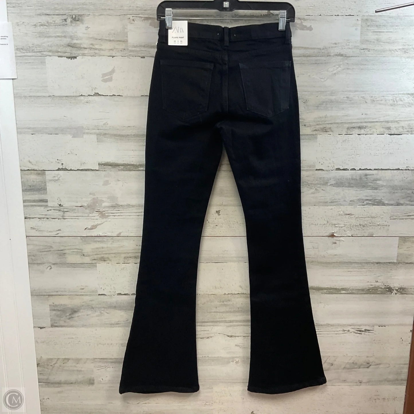 Jeans Flared By Zara In Black Denim, Size: 0