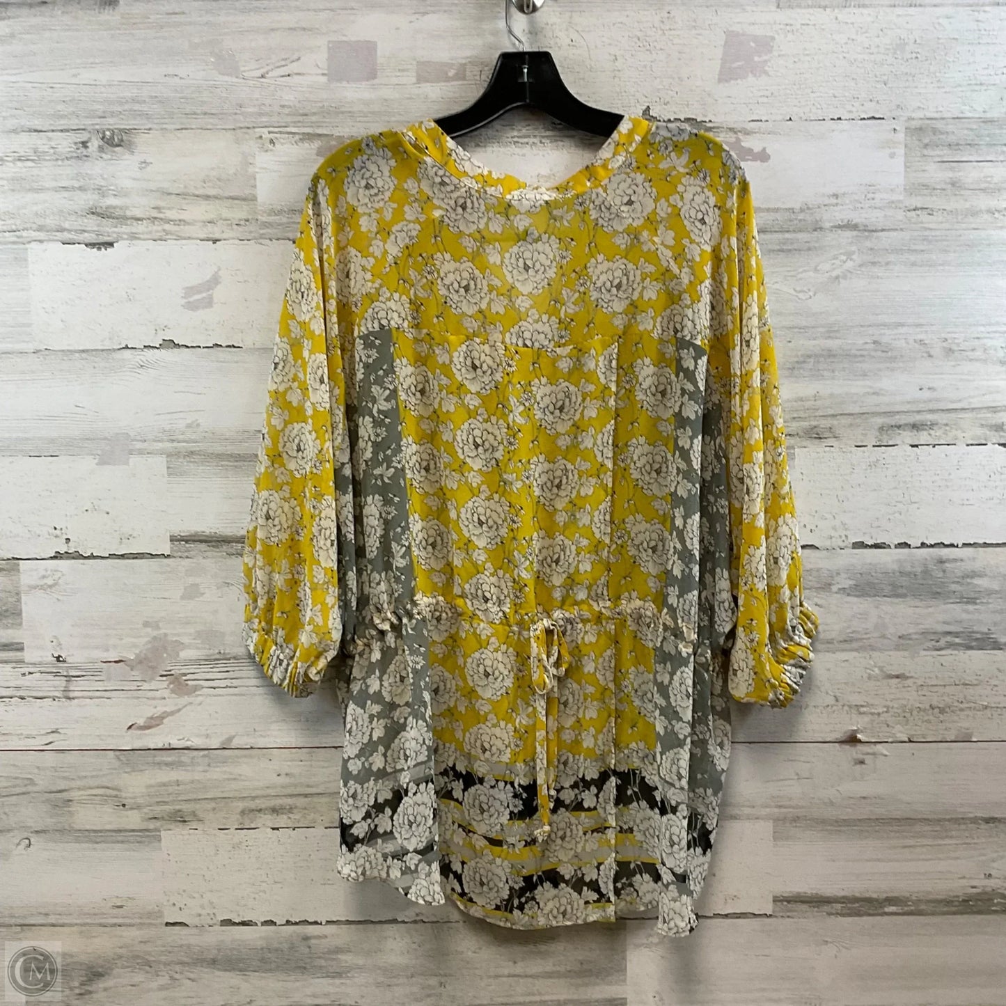 Blouse Long Sleeve By Cabi In Yellow, Size: M