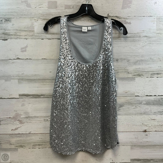 Top Sleeveless By Gap In Silver, Size: M