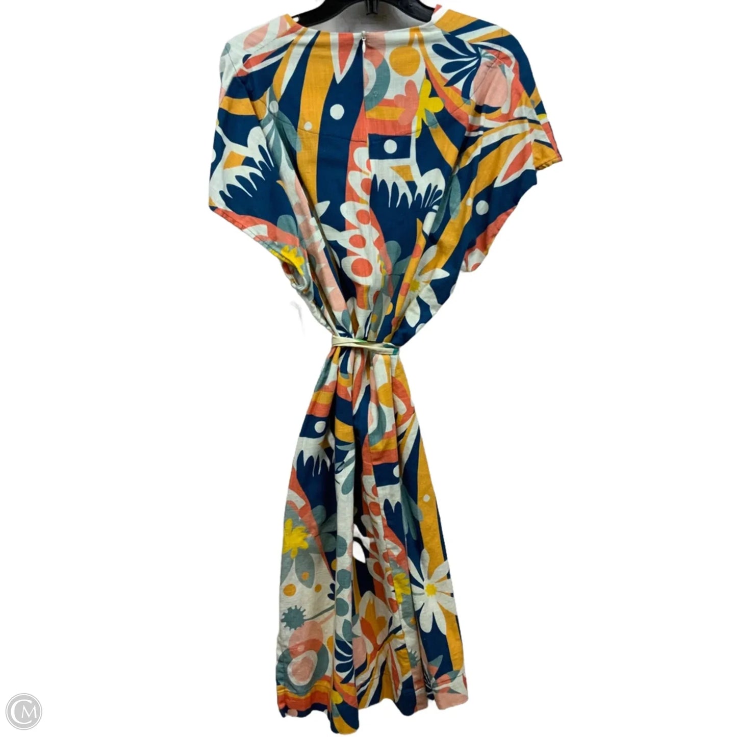Dress Casual Midi By LESLEY EVERS In Blue & Pink, Size: 2x