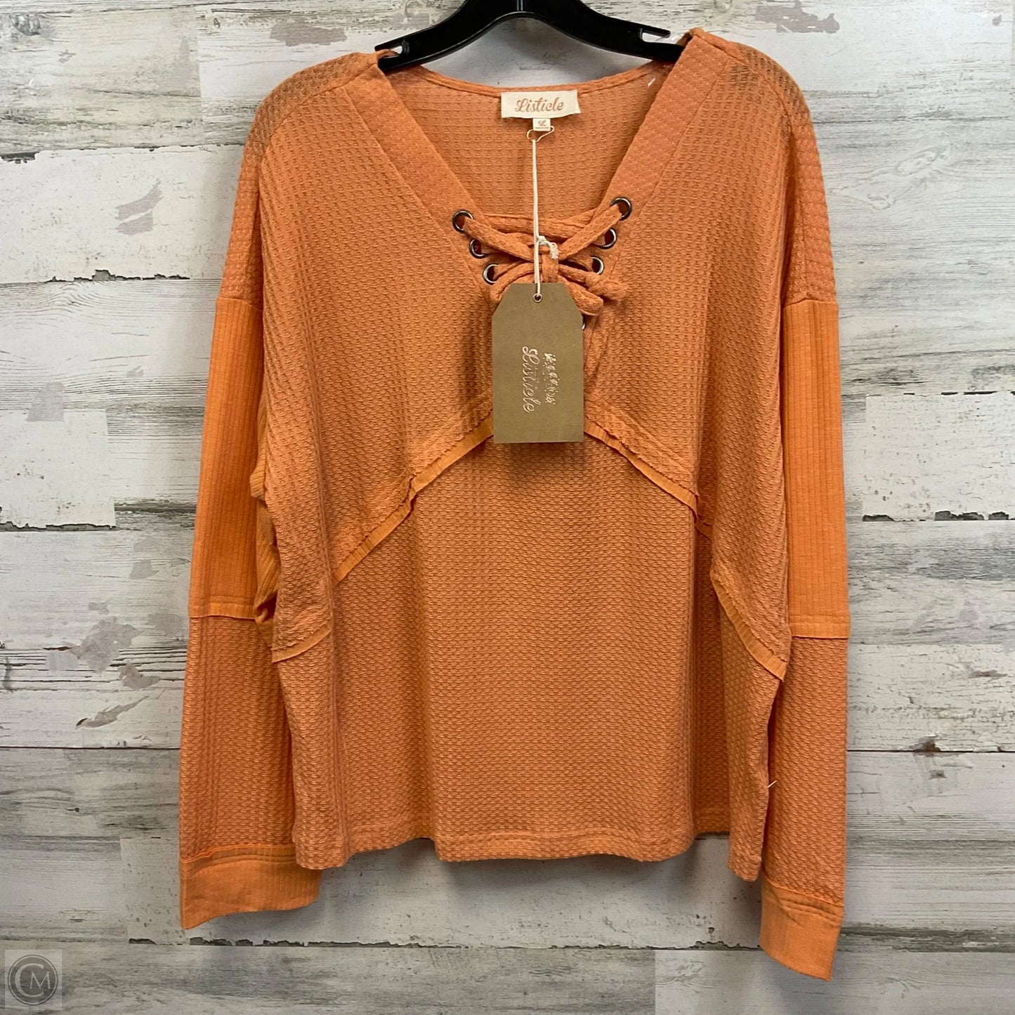 Top Long Sleeve By Listicle In Orange, Size: L