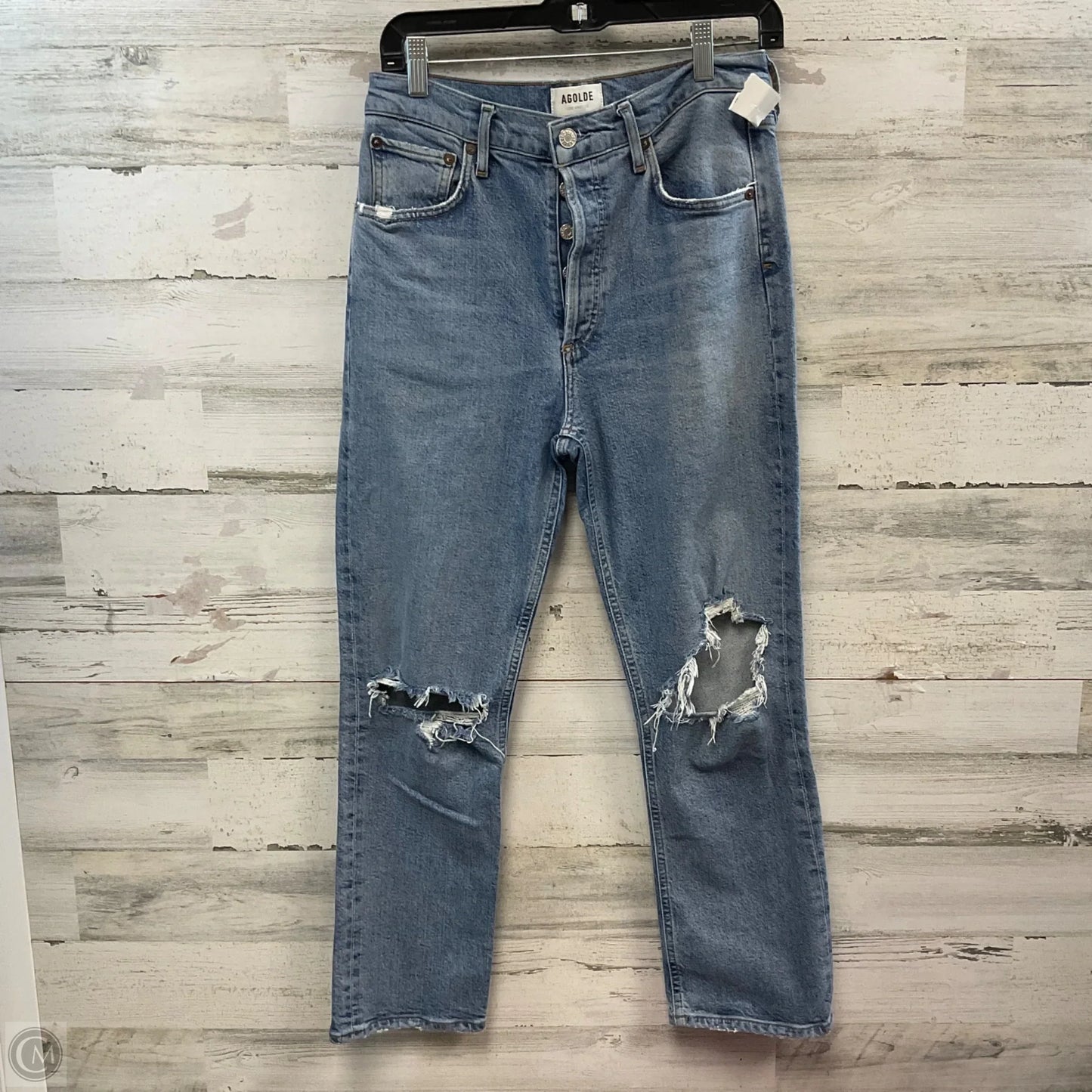 Jeans Straight By Agolde In Blue Denim, Size: 6