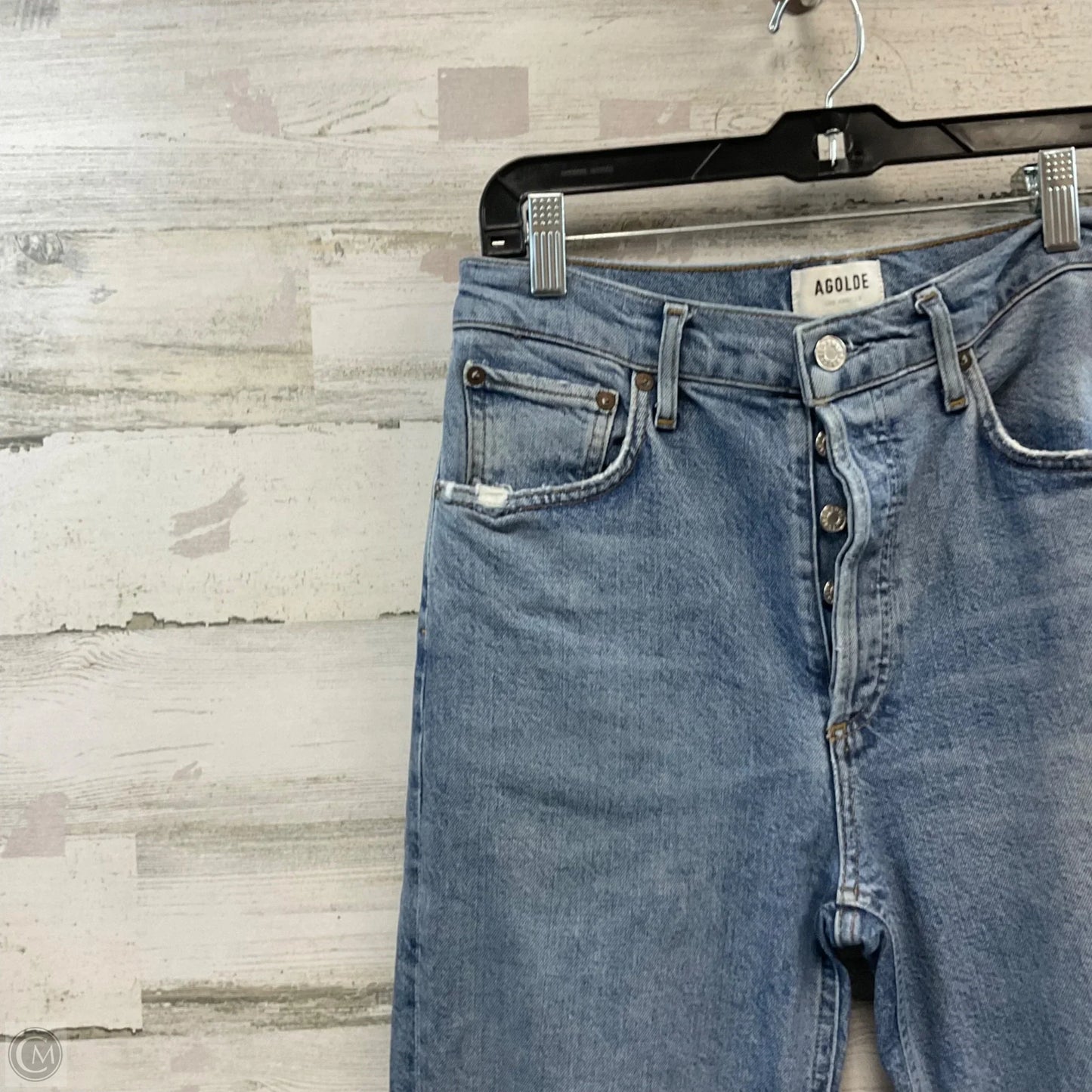 Jeans Straight By Agolde In Blue Denim, Size: 6