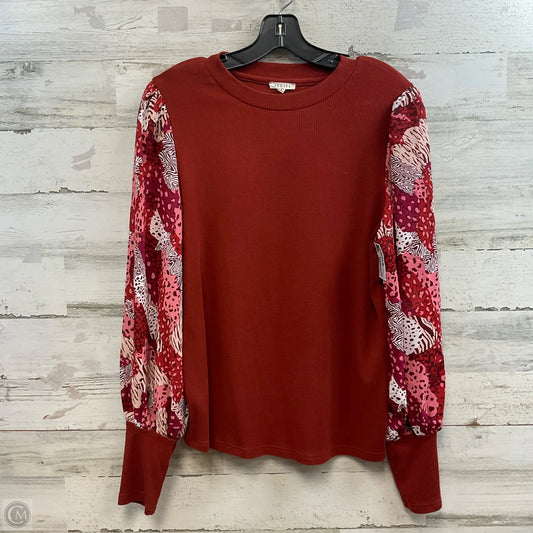 Top Long Sleeve By Jodifl In Brown, Size: S