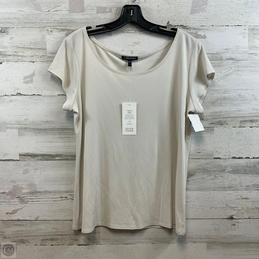 Top Short Sleeve By Eileen Fisher In Beige, Size: L