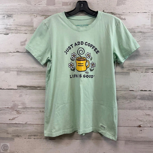 Top Short Sleeve By Life Is Good In Green, Size: M