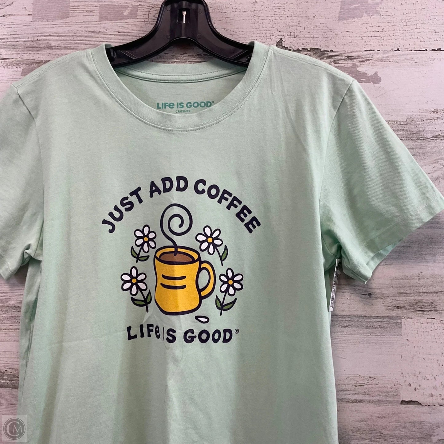 Top Short Sleeve By Life Is Good In Green, Size: M