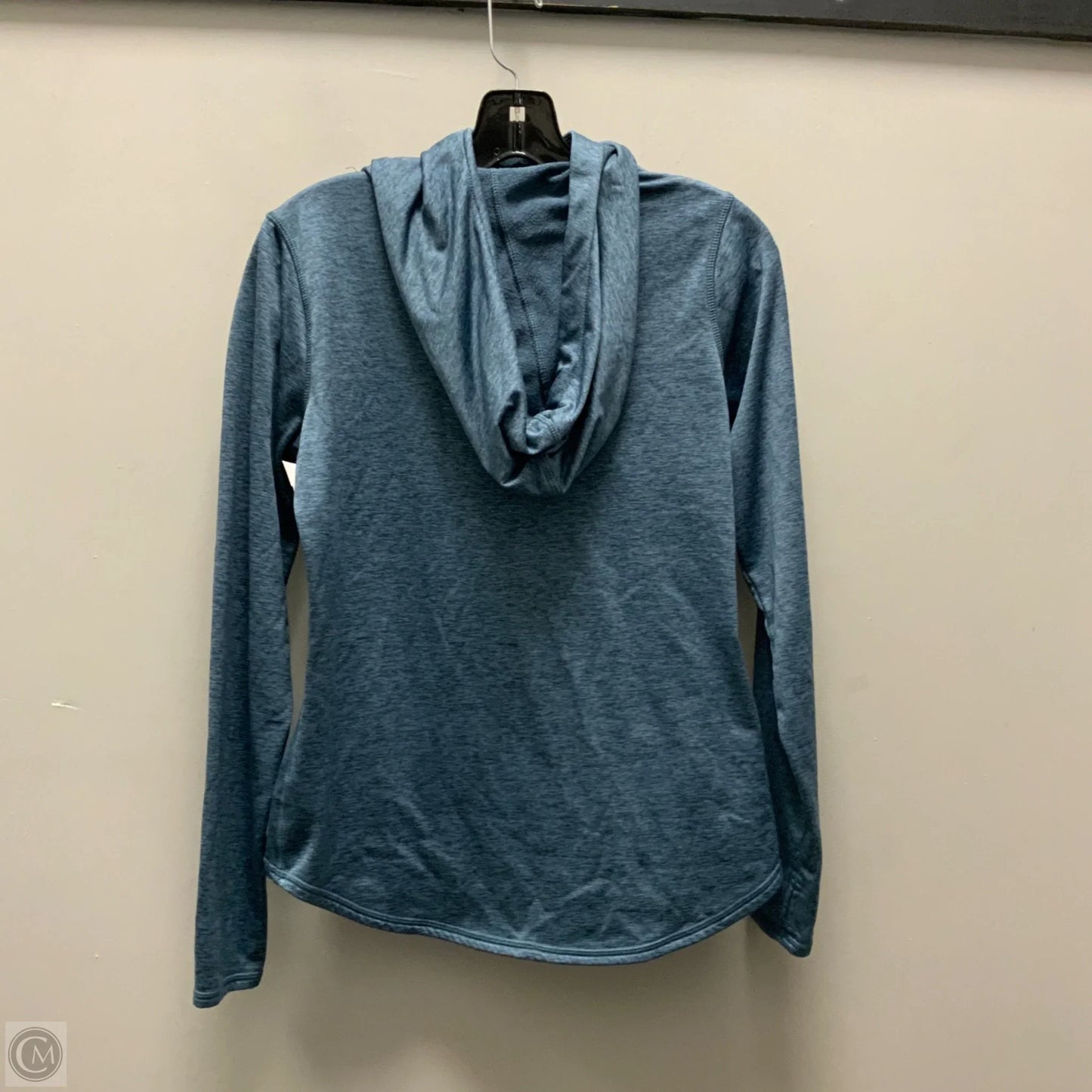 Athletic Top Long Sleeve Collar By Reebok In Blue, Size: S