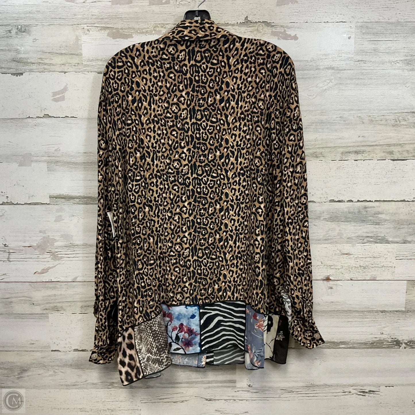 Blouse Long Sleeve By John Mark In Animal Print, Size: 2x