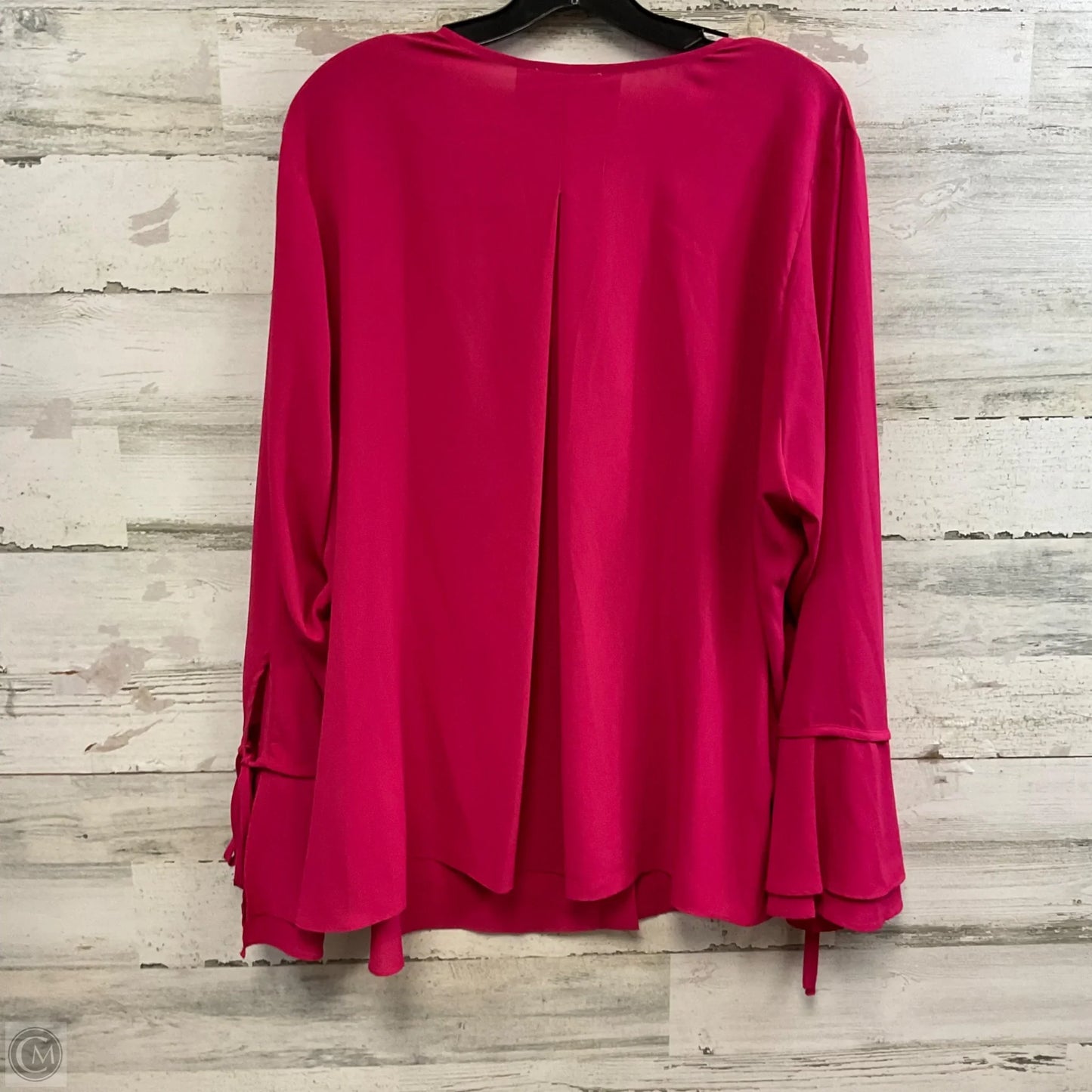 Blouse Long Sleeve By Calvin Klein In Pink, Size: 1x