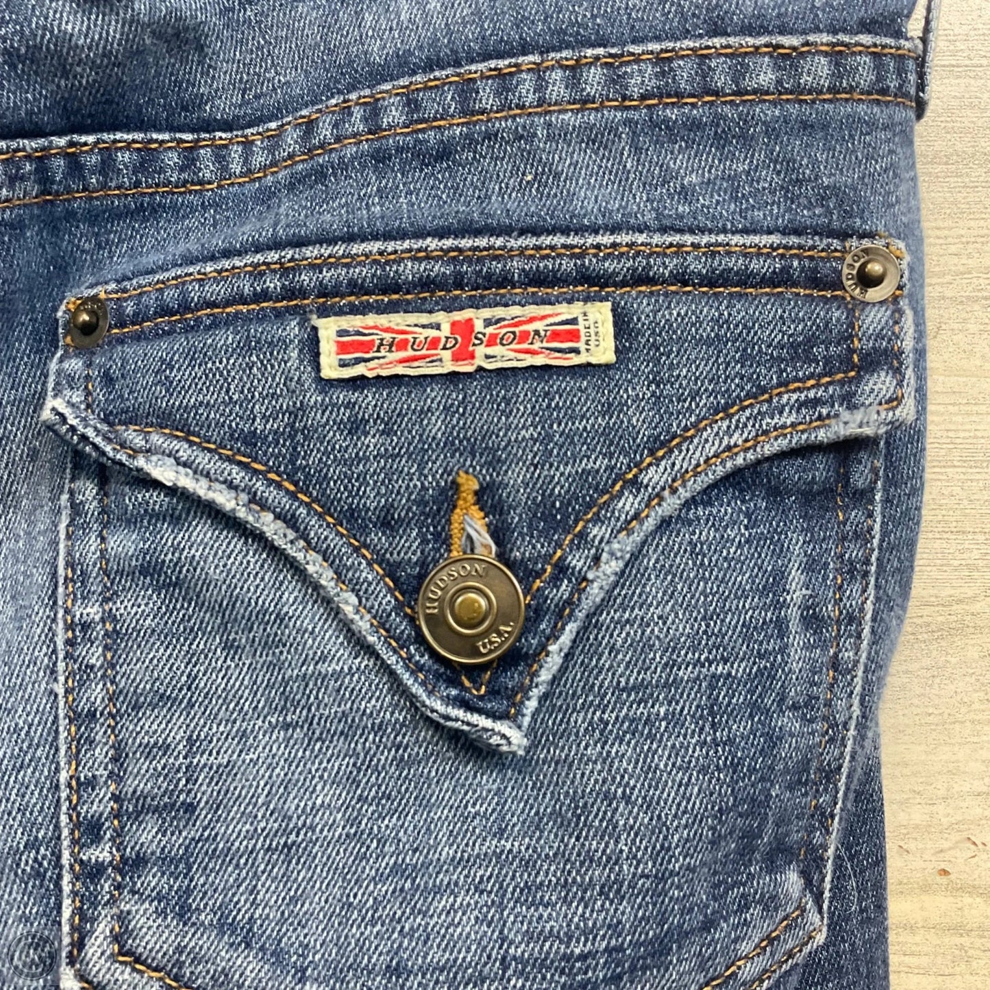 Jeans Boot Cut By Hudson In Blue Denim, Size: 2