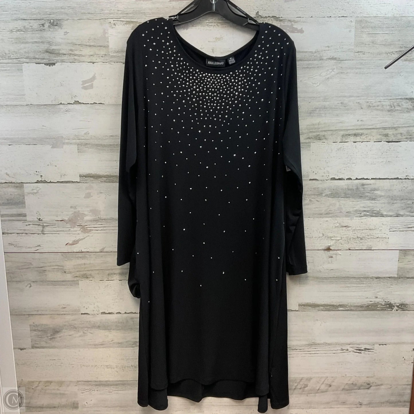 Dress Party Short By Nina Leonard In Black, Size: 1x