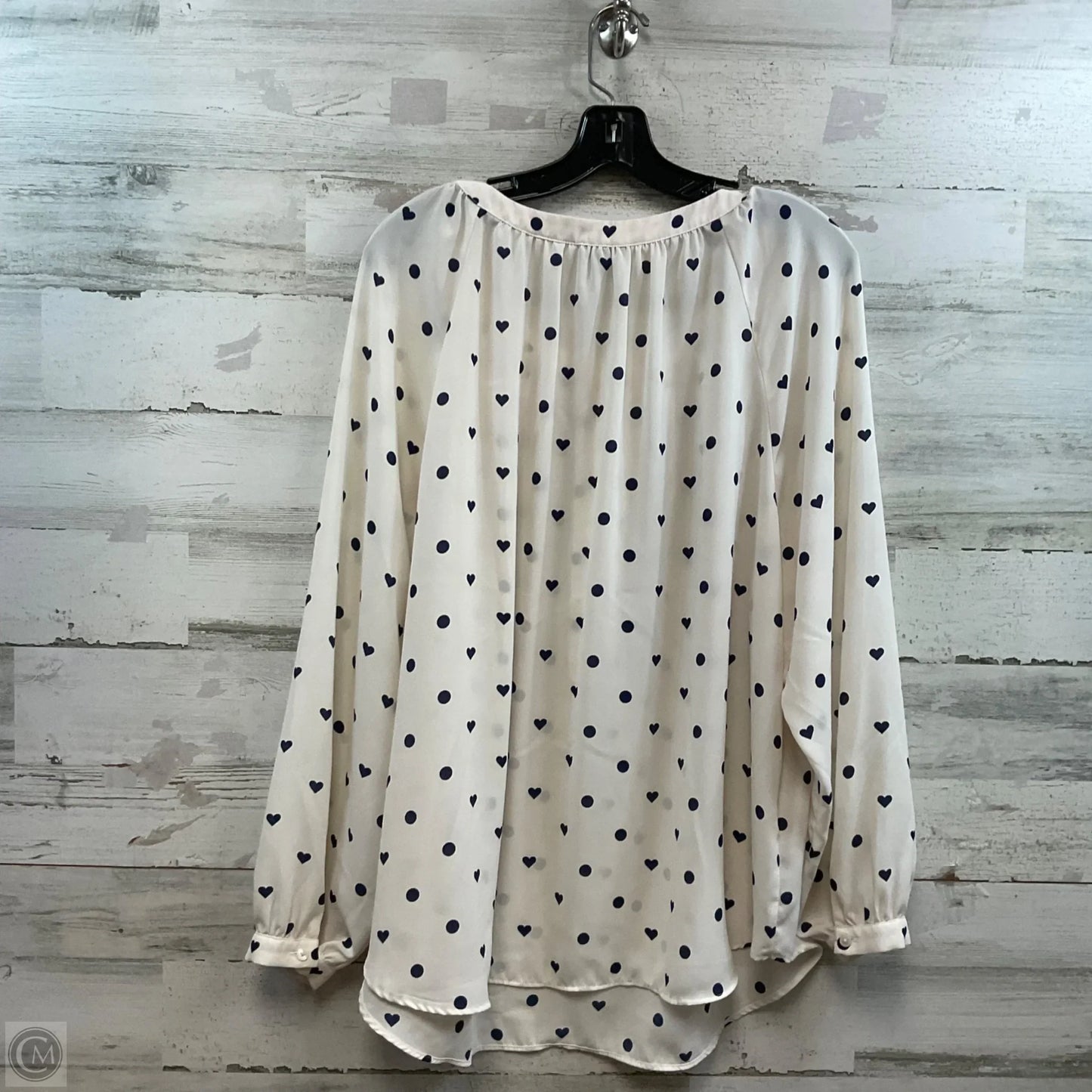 Top Long Sleeve By Talbots In Cream, Size: 2x