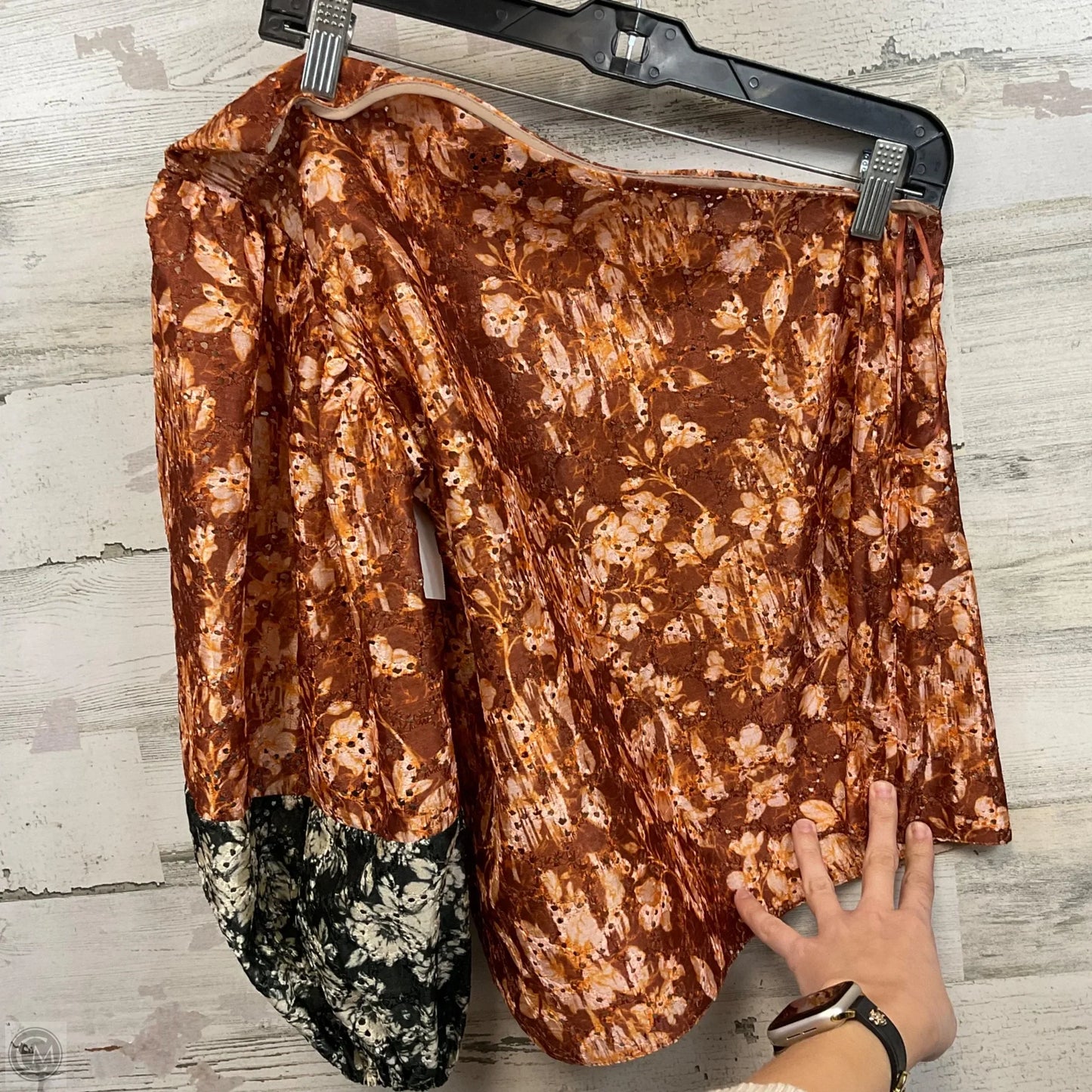 Top Long Sleeve By Anthropologie In Brown, Size: S