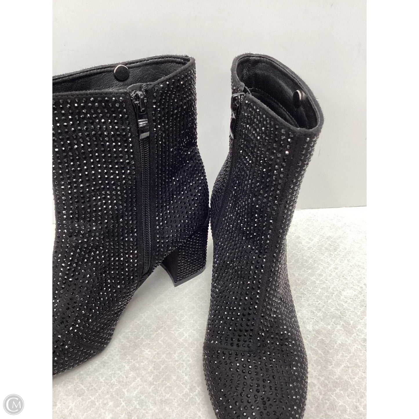 Boots Ankle Heels By Top Moda In Black, Size: 7