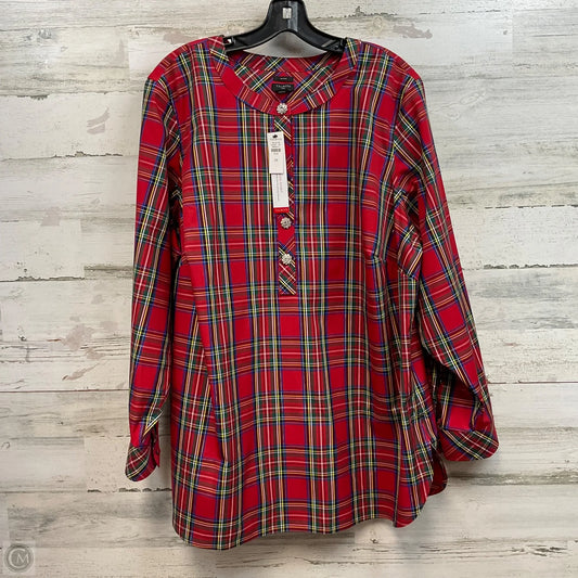Tunic Long Sleeve By Talbots In Red, Size: 2x
