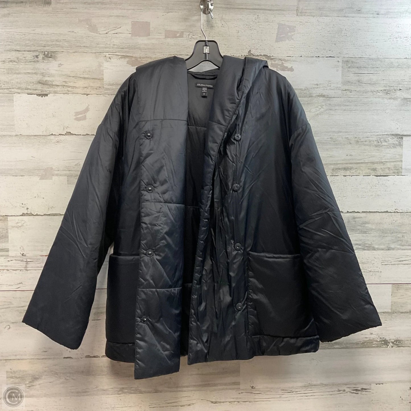 Coat Puffer & Quilted By Eileen Fisher In Black, Size: S
