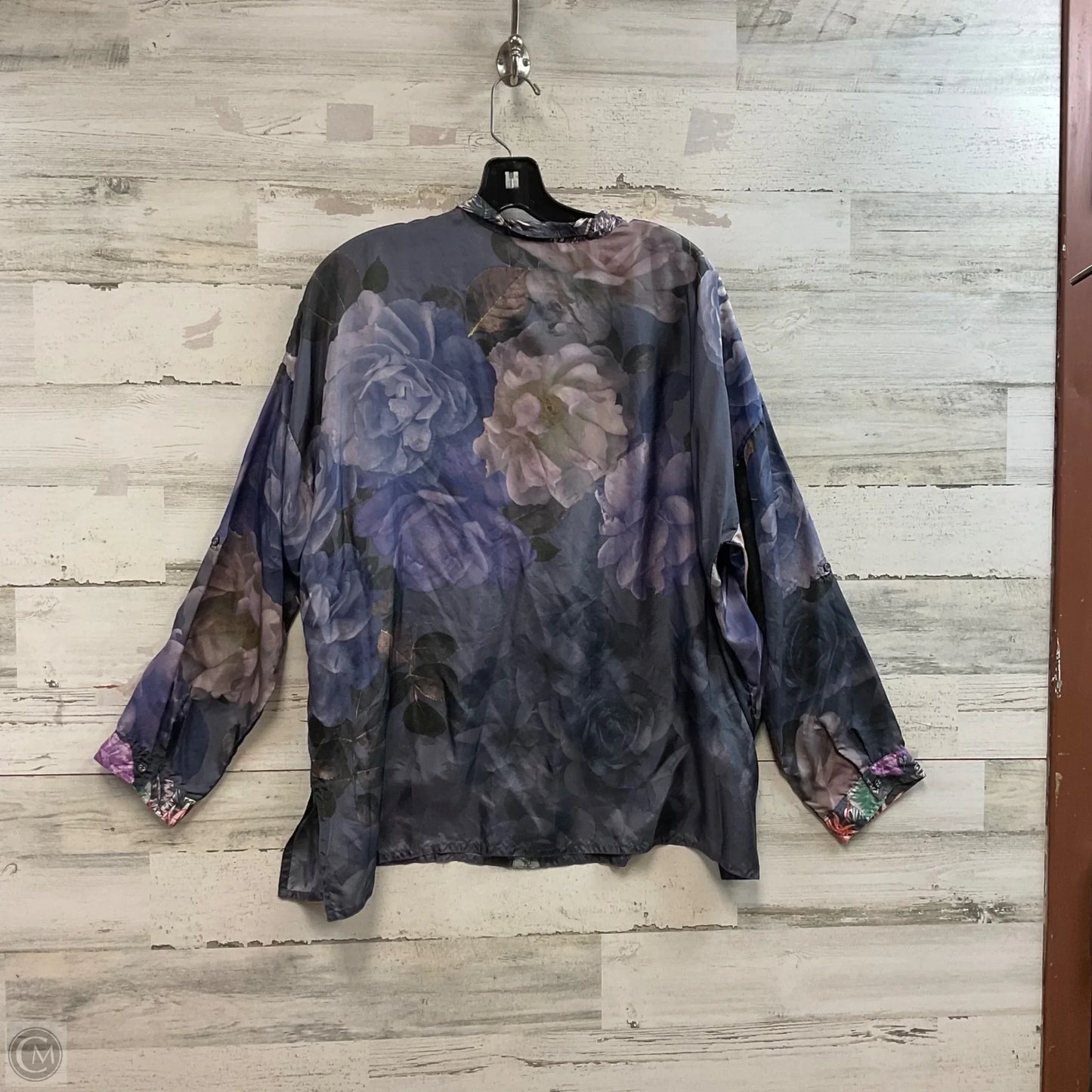 Blouse Long Sleeve By Johnny Was In Blue, Size: M