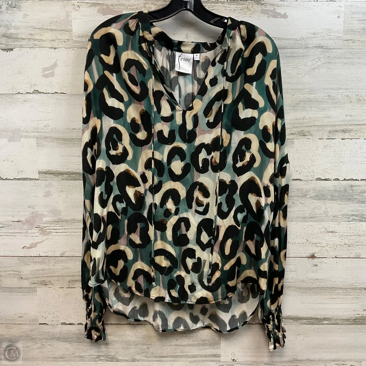 Top Long Sleeve By Finley In Animal Print, Size: M